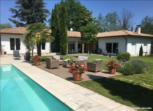 Maison spacieuse à vendre à Écully - 7 chambres, piscine et jardin