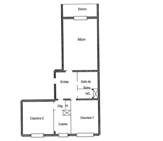 3p 56m2 + balcon, Buzenval, place de la Réunion