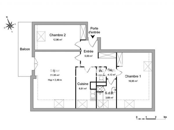 Location Appartement 3 pièces 72.9 m² - 22 RUE DU MOULIN Oberhausbergen 67205