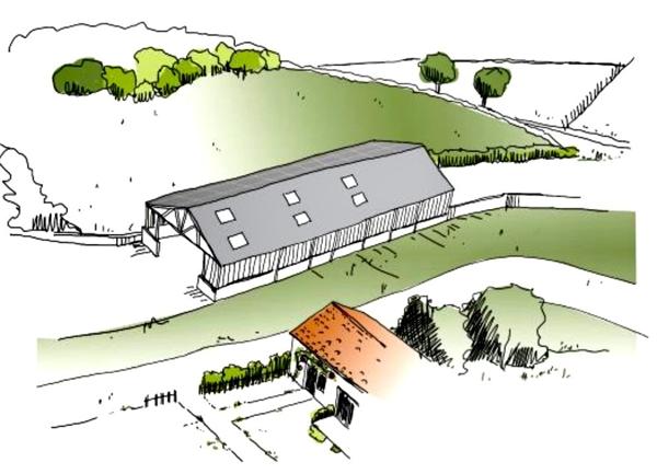 HANGAR de 700 m2 couverts + Hangar ouvert de 280 m2 + Dépendance sur 8650 m2 de terrain agricole