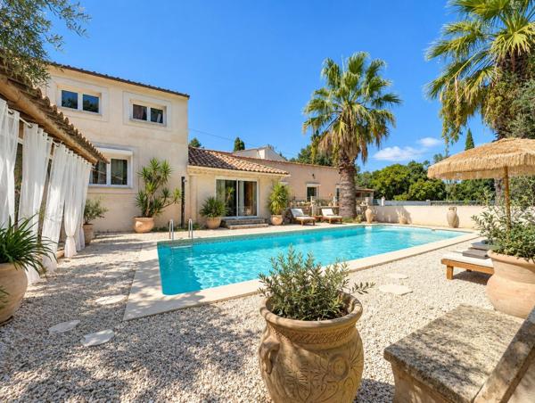 Mazet rénové, piscine et beaux volumes
