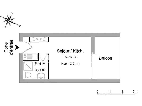 Location Studio 17.77 m² - BAT I Montpellier 34090