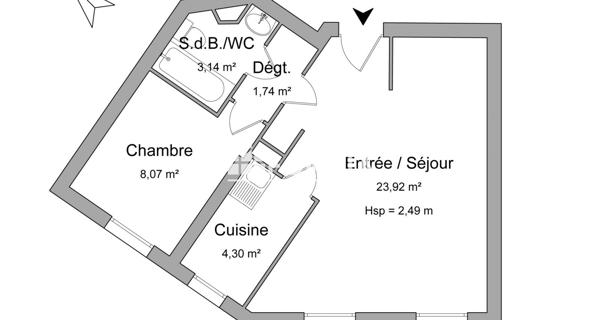Location Appartement 2 pièces 41.17 m² - Houilles 78800