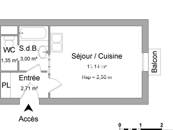 Location Studio 22.2 m² - 7 MAIL CLOUSEAU Blois 41000
