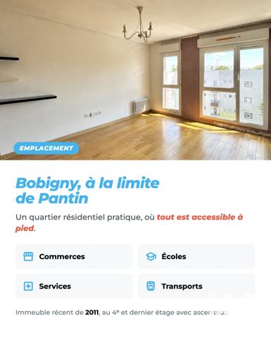 Appartement à vendre 3 pièces 65 m² Bobigny