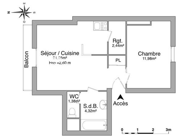 Location Appartement 2 pièces 41.67 m² - 31 AVENUE GEORGES DUMAS Limoges 87000