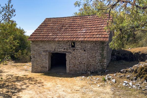 Secteur Causses du Quercy: charmante maison en pierre avec piscine et 2 granges