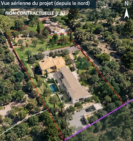 Unique sur Le Castellet, maison avec un terrain plat offrant une constructibilité d'environ 1800m2 de plancher