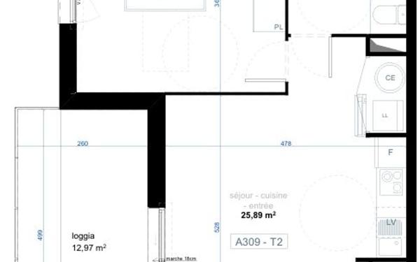 Appartement à vendre    2 pièces •  Narbonne