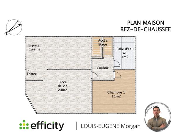 Maison 3 pièces - 67 m² Exclusivité efficity