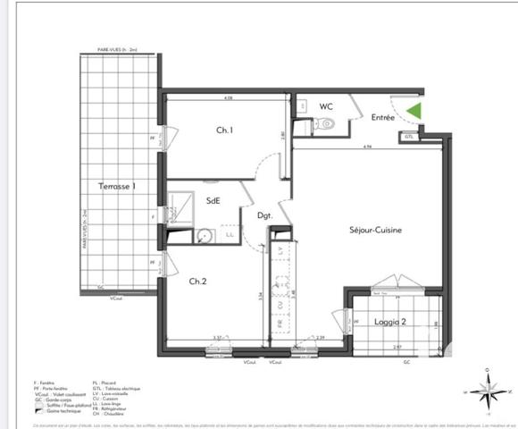 Appartement 3 pièces de 65 m² à Villefranche-sur-Saône (69400)