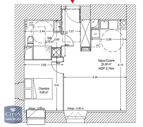 Appartement à louer 2 pièces 40.36m² Douai (59500)