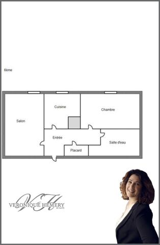 Appartement T2 au 6ème étage avec ascenseur