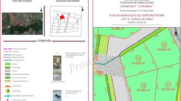 Terrain Salles-sur-mer 255 m2