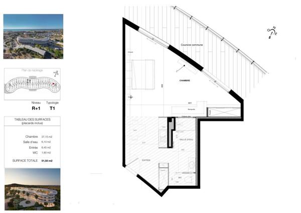 Le haut de gamme s'invite dans ce T1 de 51,5 m² au sein du village naturiste du Cap d'Agde
