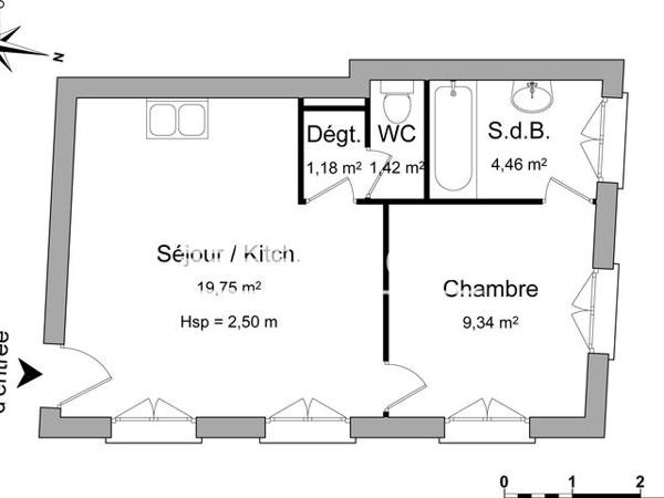 Location Appartement 2 pièces 36.2 m² - 19 RUE MATHIEU LALANNE Pau 64000