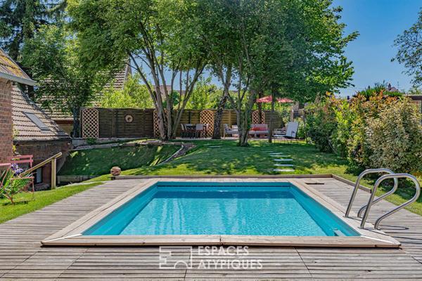 Propriété alsacienne réinterprétée avec piscine et vue