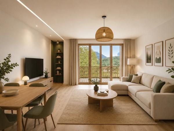 Appartement à vendre 3 pièces en plateau dans résidence entièrement rénovée – Vue Mont-Blanc