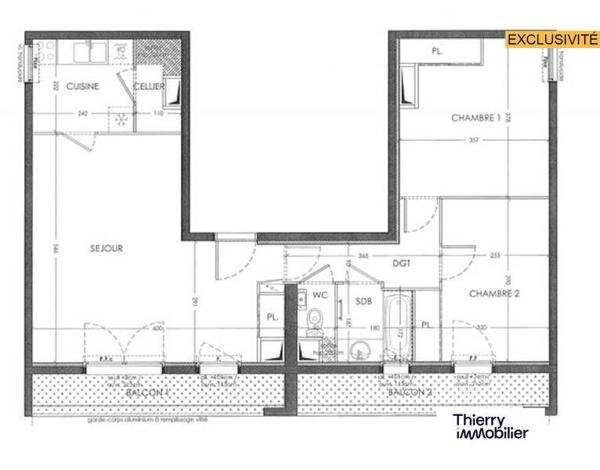 Appartement 3 pièces                                        - 44200 Nantes - Gare Sud - Malakoff Réf : 131001