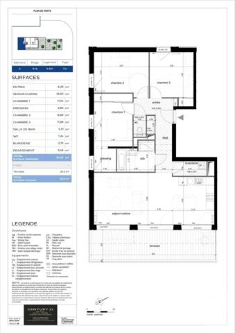 Appartement T4 à vendre  4 pièces - 91,43 m 2   ANNECY  - 74