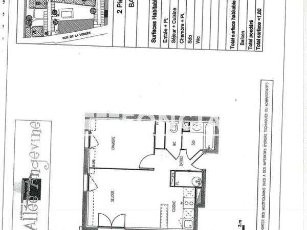 Location Appartement 2 pièces 39.2 m² - 117 A 125 BIS RUE DE LA VENDEE Cholet 49300