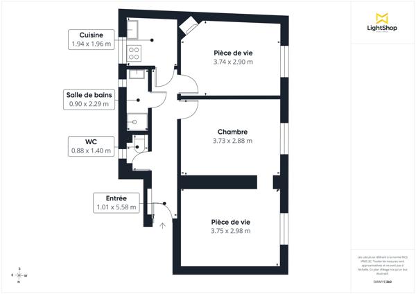 Appartement 3 pièces traversant - 45 m² lumineux - Rue De La République, Meudon
