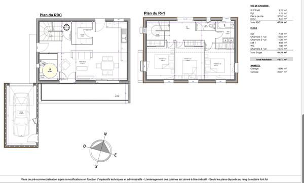 Villa contemporaine, 3 chambres, jardin et garage - proximité immédiate des commodités