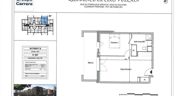 Location Appartement 2 pièces 40.8 m² - Clermont-ferrand 63000