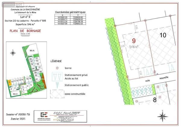 Terrain à Batir à vendre à La Baconnière en Mayenne (53240), ref : 53047/10