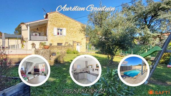 Charmante maison en pierre avec piscine et suite parentale  115 m² habitables