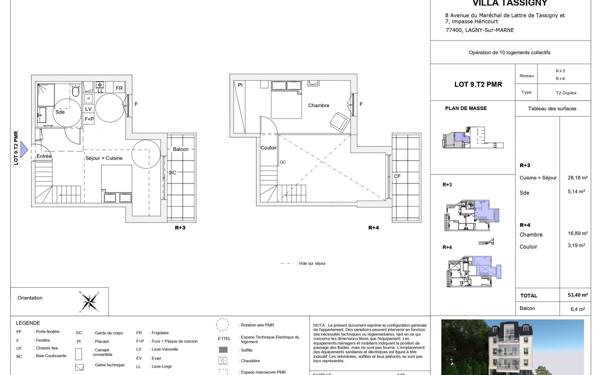 Appartement à vendre    2 pièces • 53,40 m2 Lagny-sur-Marne