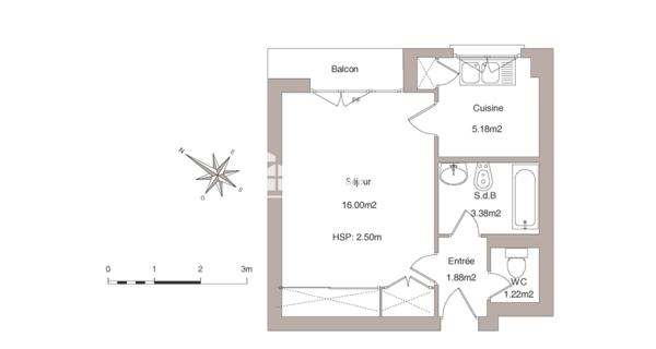 Location Studio 27.66 m² - Saint-maur-des-fossés 94100