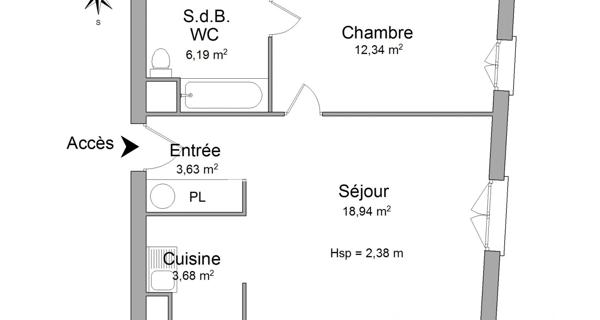 Location Appartement 2 pièces 44.78 m² - Moissy-cramayel 77550