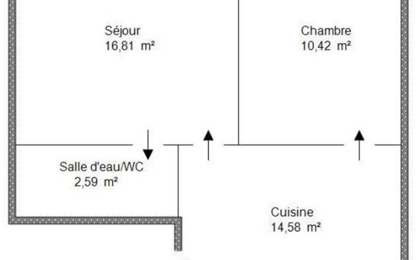 Appartement à vendre    2 pièces • 44,40 m2 Pau