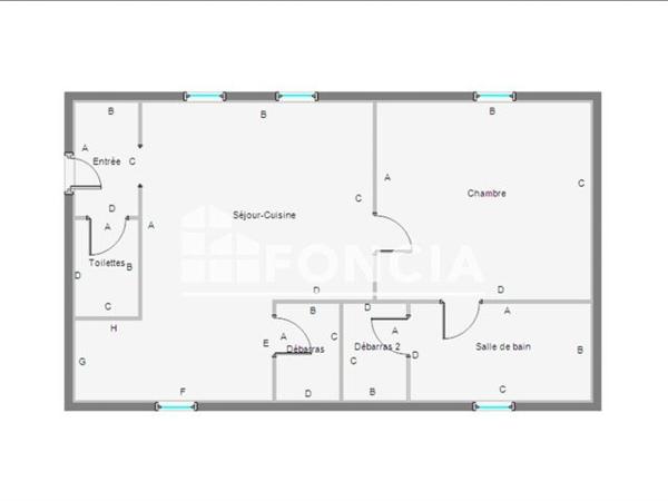 Location Studio 38.1 m² - 8 RUE DE L'EST Montlucon 03100