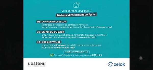 À louer - Appartement F4 avec 3 chambres à Montigny-lès-Cormeilles - loué nu - parking