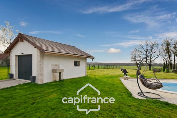 Propriété de charme proche Louhans (71500) – Authentique ferme bressane rénovée, 165 m², piscine, 4 chambres, terrain clos