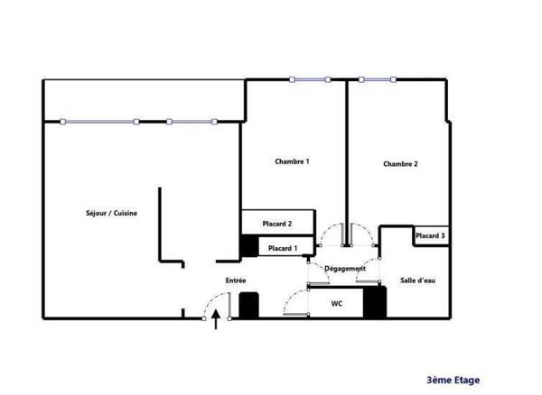 Appartement 3 pièces                                        - 44000 Nantes - VIARME Réf : 12023