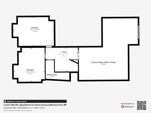 Vente appartement à Lorient, 3 pièces 58.05m²
