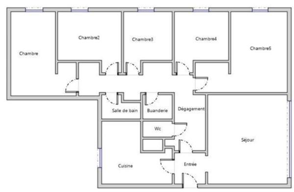 Généreux appartement familial 106 m² T6 en Rez de jardin proche gare, écoles et supermarché