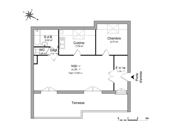 Location Appartement 2 pièces 57.1 m² - 41 RUE DU FOSSE DES TREIZE Strasbourg 67000