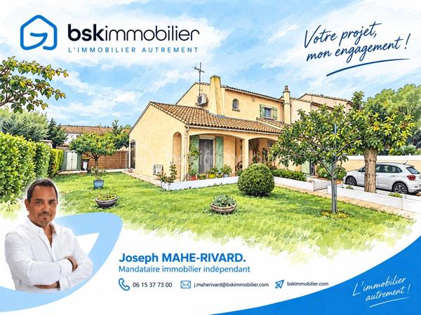 LUNEL – Maison 5 pièces – 127 m² – Terrain 451 m²

Dans un environnement résidentiel au calme, découvrez cette maison soigneusement entretenue, offrant de beaux volumes et un cadre de vie particulièrement agréable.
D'une superficie d'environ 127 m², elle propose 4 chambres et de généreux espaces de vie, parfaitement adaptés à une vie familiale.
Vous profiterez d'un jardin très bien entretenu et soigneusement aménagé, idéal pour les moments de détente, les repas en famille ou entre amis. 
Un système d'arrosage automatique vient faciliter son entretien et préserver la qualité des espaces verts.

☀️ Équipée de panneaux photovoltaïques, la maison bénéficie également d'un équipement permettant de valoriser la production d'énergie solaire.

⭐ Les atouts
🏠 Maison soigneusement entretenue
📐 Environ 127 m² habitables
🛏️ 4 chambres
🌳 Terrain de 451 m²
🌿 Jardin paysagé et très bien entretenu
💧 Arrosage automatique
☀️ Panneaux photovoltaïques
🚗 Garage / stationnement
📍 Secteur résidentiel de Lunel
🛍️ Commerces et commodités à proximité

Le secteur bénéficie notamment de la proximité des commerces, des écoles, des transports et des services, avec le centre commercial E. Leclerc à environ 460 m et plusieurs lignes/arrêts de bus à proximité