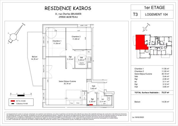 Vente Appartement 3 pièces 75 m2 à Morteau