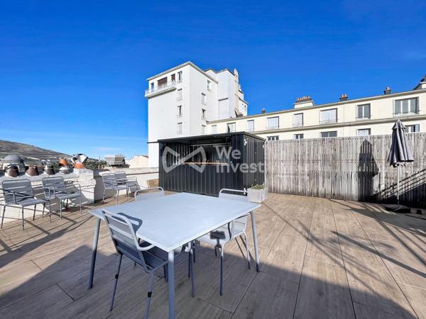Appartement de type 2 avec spacieuse terrasse de 76 m2.