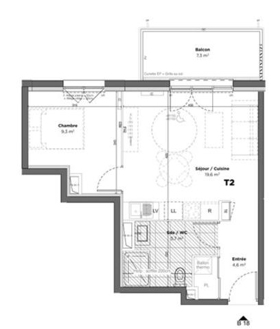 Appartement neuf T2 avec balcon – Centre-ville de Saint-Sulpice