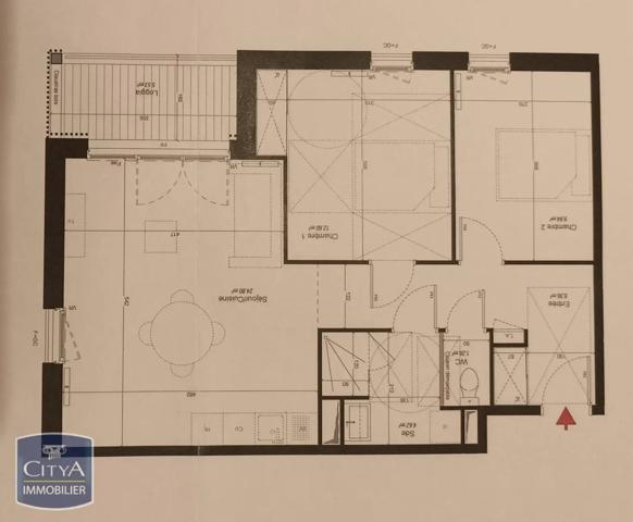 Appartement à louer 3 pièces 62.58m² Parçay-Meslay (37210)
