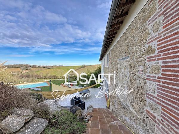Maison de caractère rénovée avec piscine et vue dégagée –5 min Lavaur