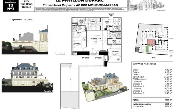 Appartement à vendre    3 pièces • 83 m2 Mont-de-Marsan