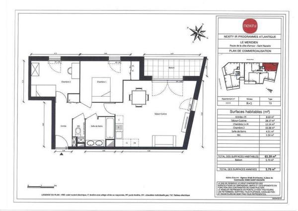 Appartement 3 pièces                                        - 44600 Saint-Nazaire Réf : 3580