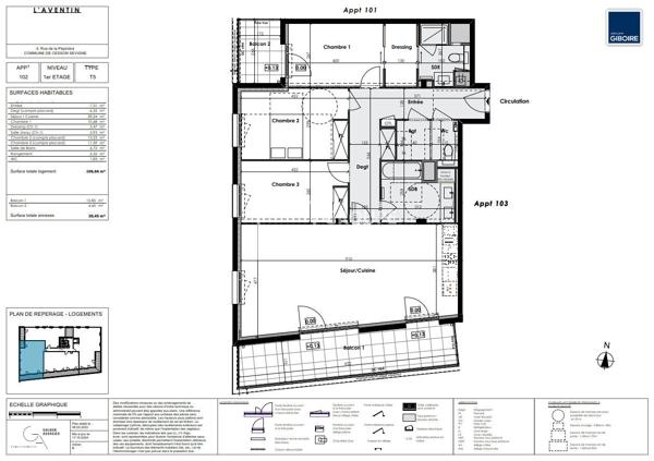 Appartement T5 à vendre CESSON SEVIGNE - 107 m² (réf : AVENTIN-102)